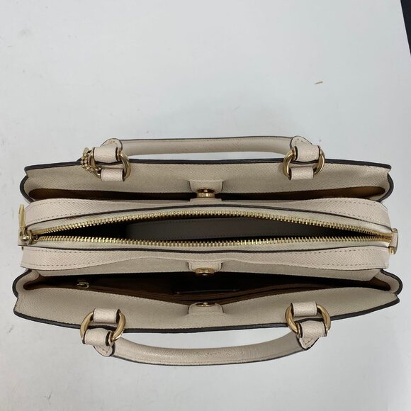 Coach Beige Leather Top Handle Shoulder Bag | Classic Style - Picture 3 of 10